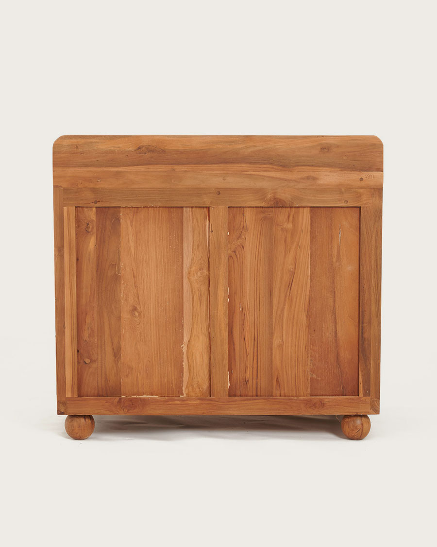 Eclipse - Meuble salle de bain en teck porte persienne 90 cm