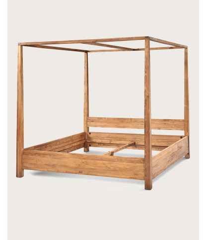 Java - Lit baldaquin en teck massif