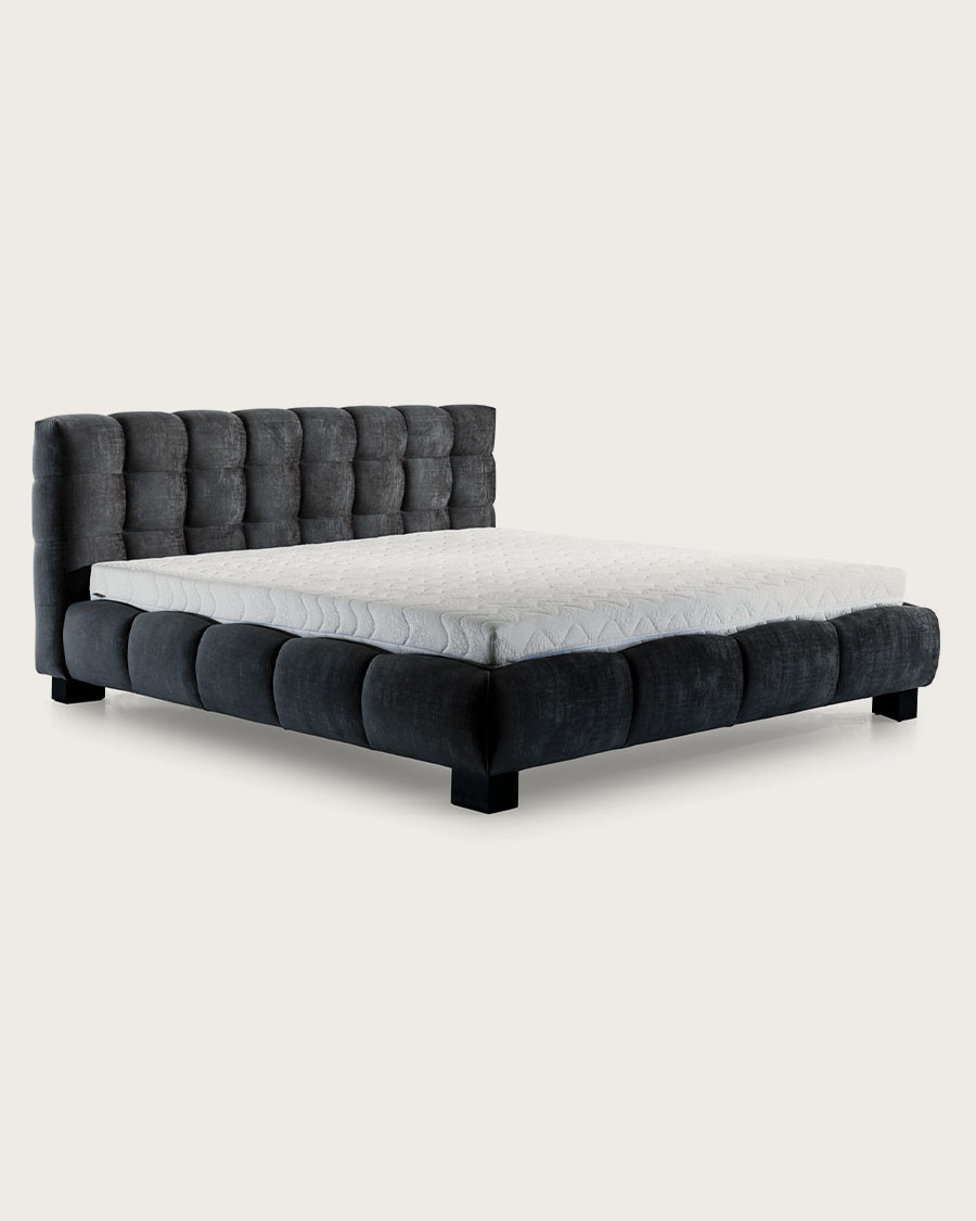 BellI - Lit double en velours gris