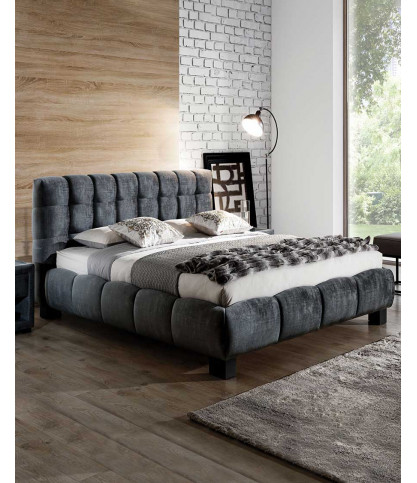 BellI - Lit double en velours gris