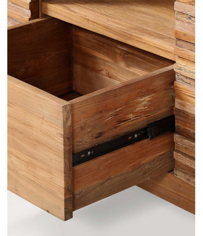 Néo - Meuble salle de bain en teck parqueté 160 cm