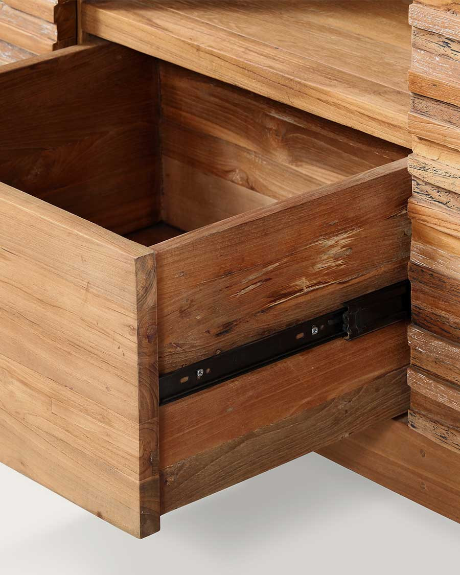 Néo - Meuble salle de bain en teck parqueté 160 cm