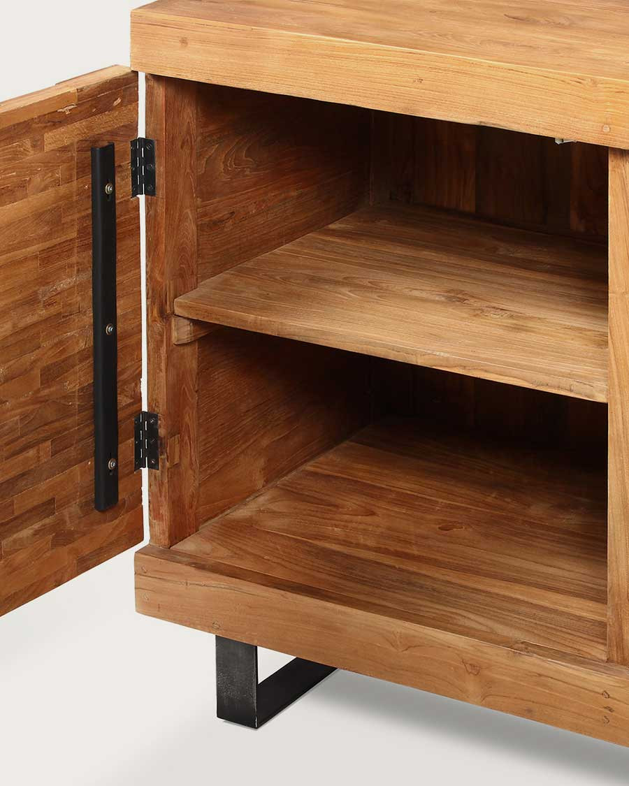 Néo - Meuble salle de bain en teck parqueté 160 cm