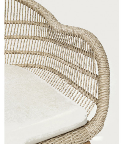 Maelie - Chaise en teck massif et corde beige