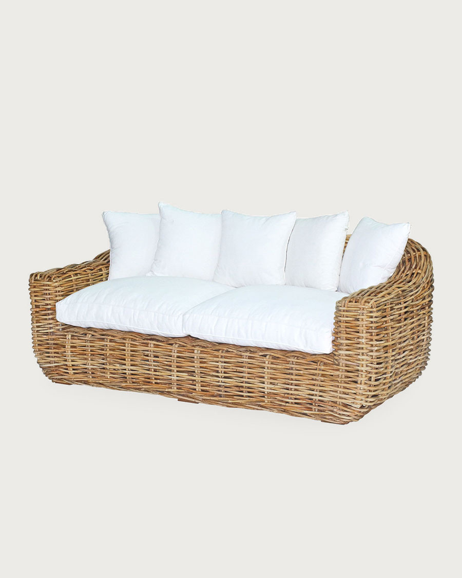 Phuket - Canapé de jardin 3 places en rotin