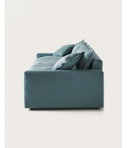 Apollon - Canapé 3 places en lin bleu