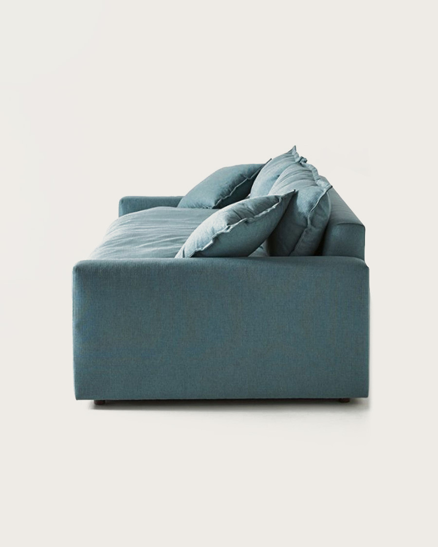 Apollon - Canapé 3 places en lin bleu