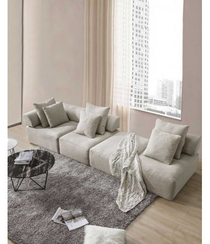 Copenhague - Canapé modulable en tissu gris