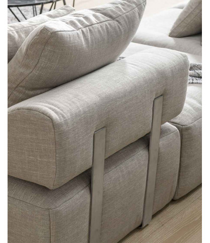 Copenhague - Canapé modulable en tissu gris