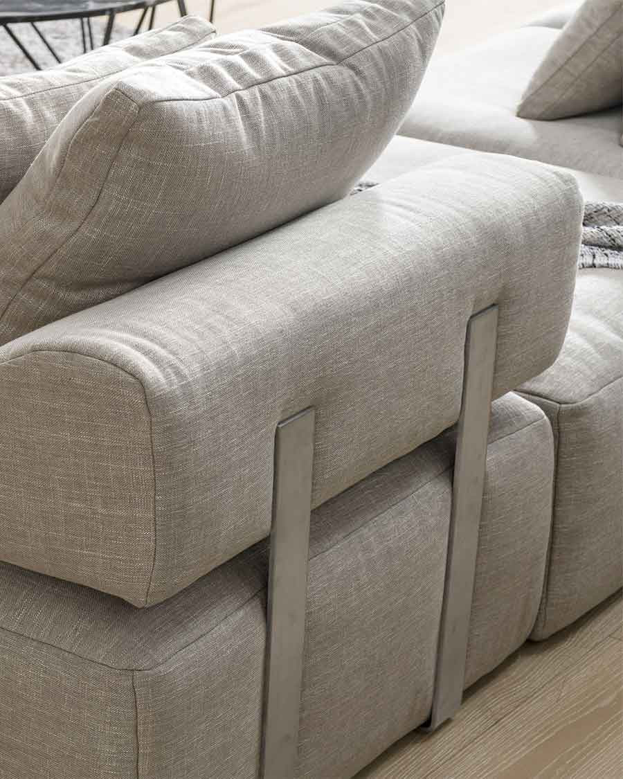 Copenhague - Canapé modulable en tissu gris