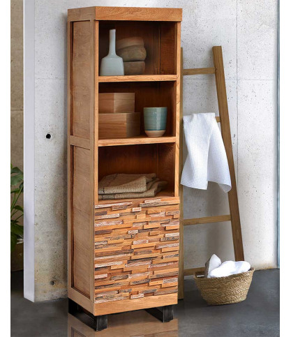 Néo - Colonne de salle de bain en teck massif