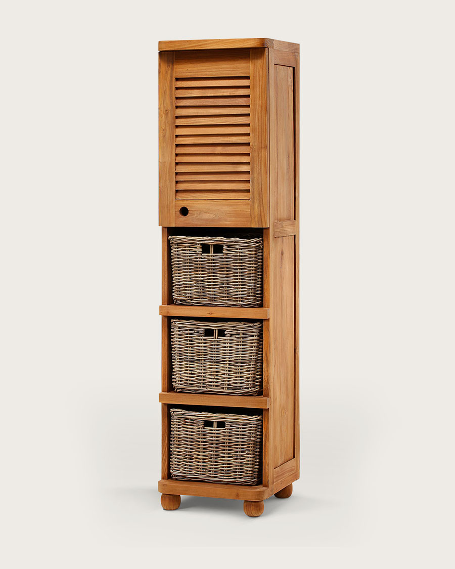 Eclipse - Colonne de salle de bain en teck massif