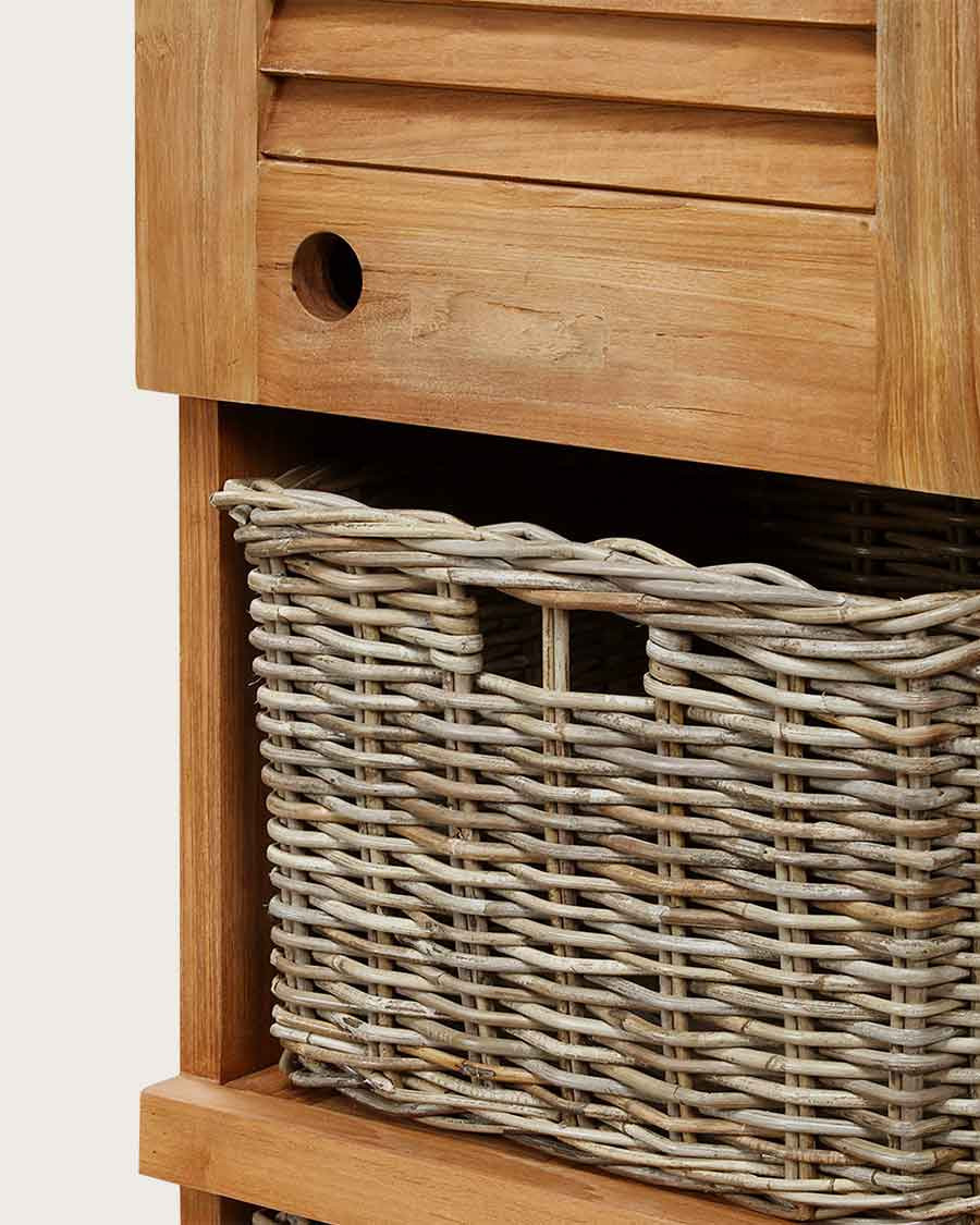 Eclipse - Colonne de salle de bain en teck massif