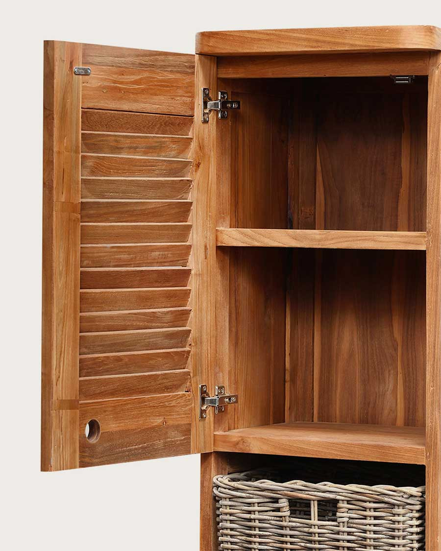 Eclipse - Colonne de salle de bain en teck massif