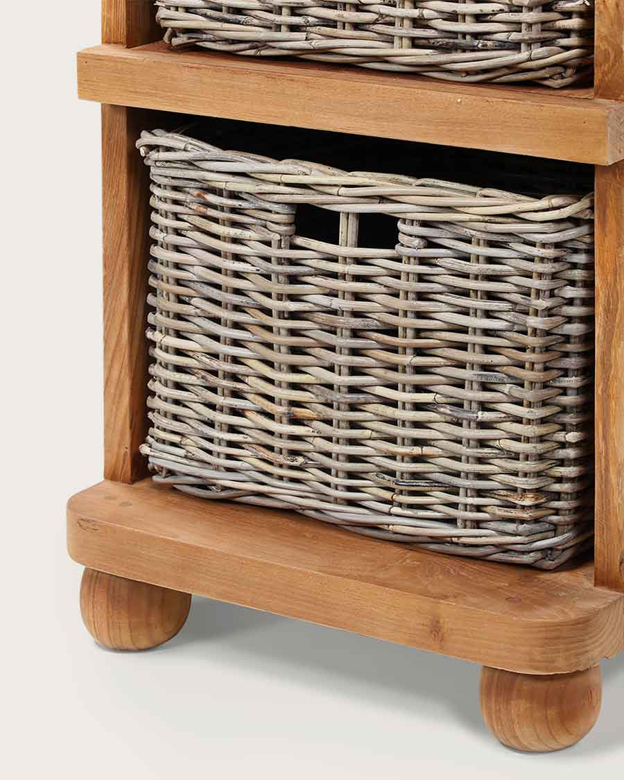 Eclipse - Colonne de salle de bain en teck massif