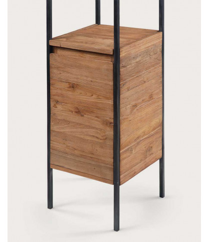 Azur - Colonne de salle de bain industrielle en teck et métal