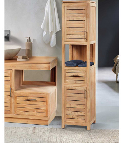 Oasis - Colonne de salle de bain en teck massif