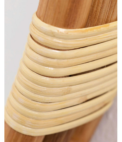 Monoï - Miroir rond en rotin tressé