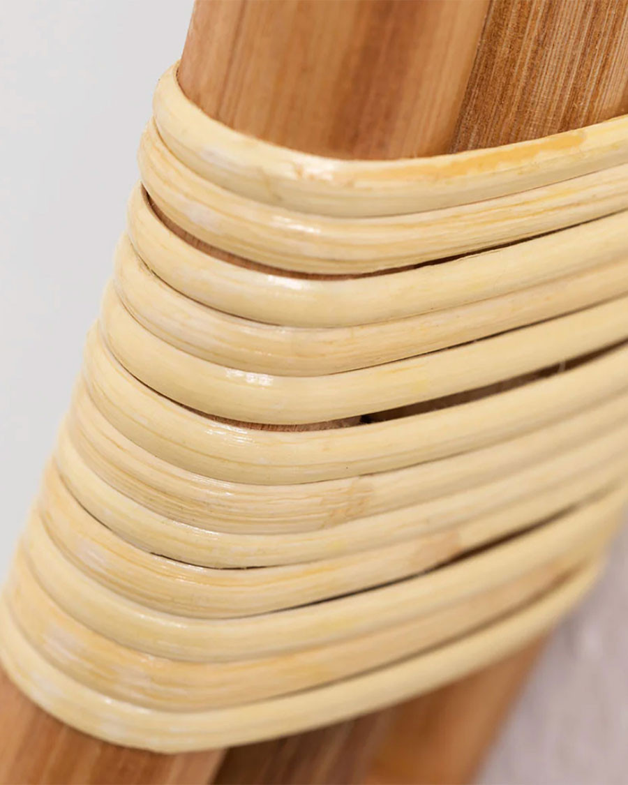 Monoï - Miroir rond en rotin tressé