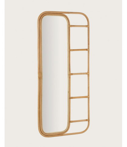 Lana - Miroir échelle vertical en rotin tressé