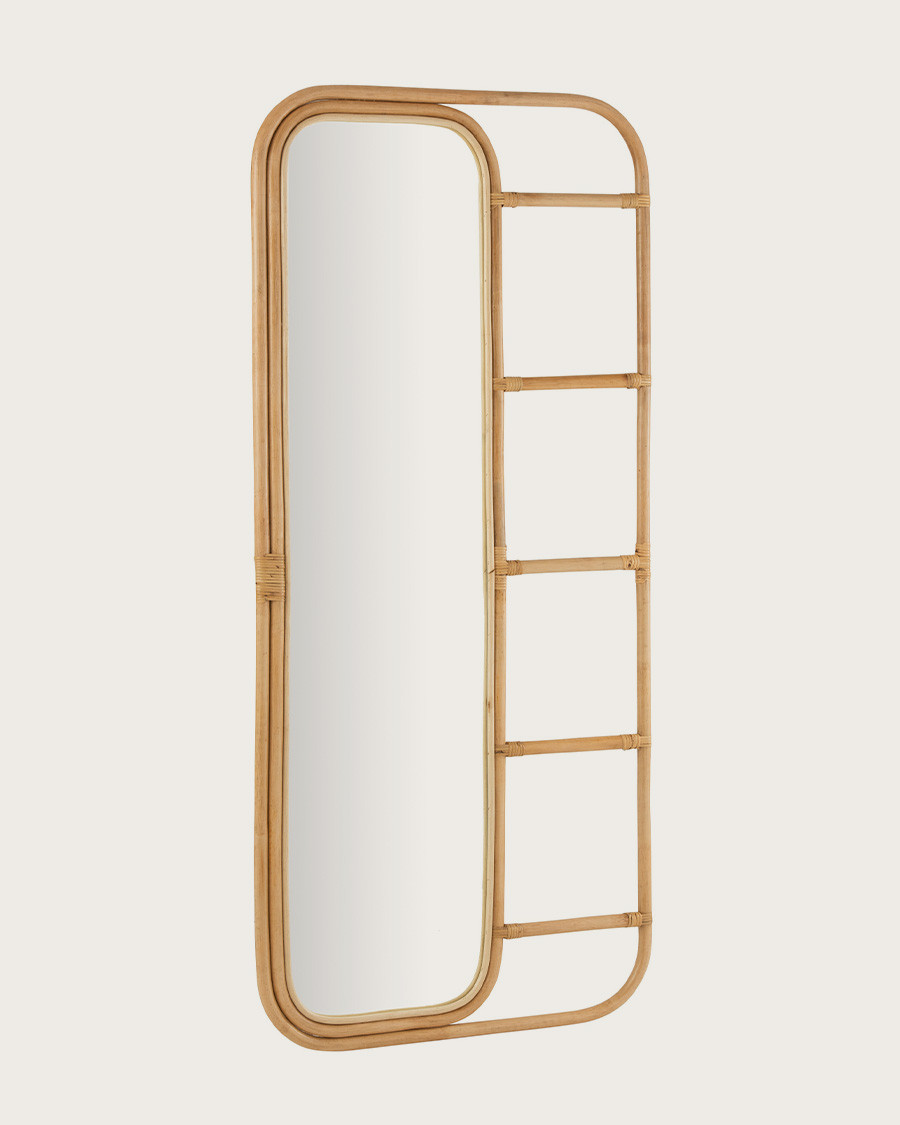 Lana - Miroir échelle vertical en rotin tressé