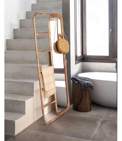 Lana - Miroir échelle vertical en rotin tressé
