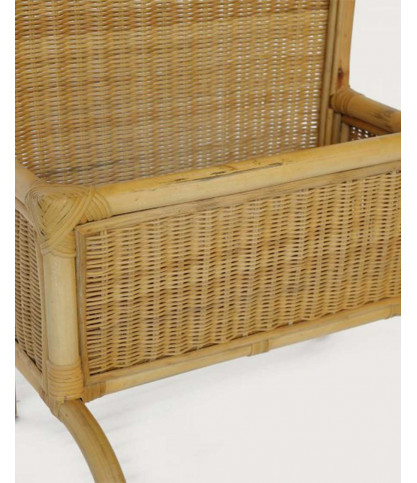 Prima - Miroir vertical en rotin tressé avec panier