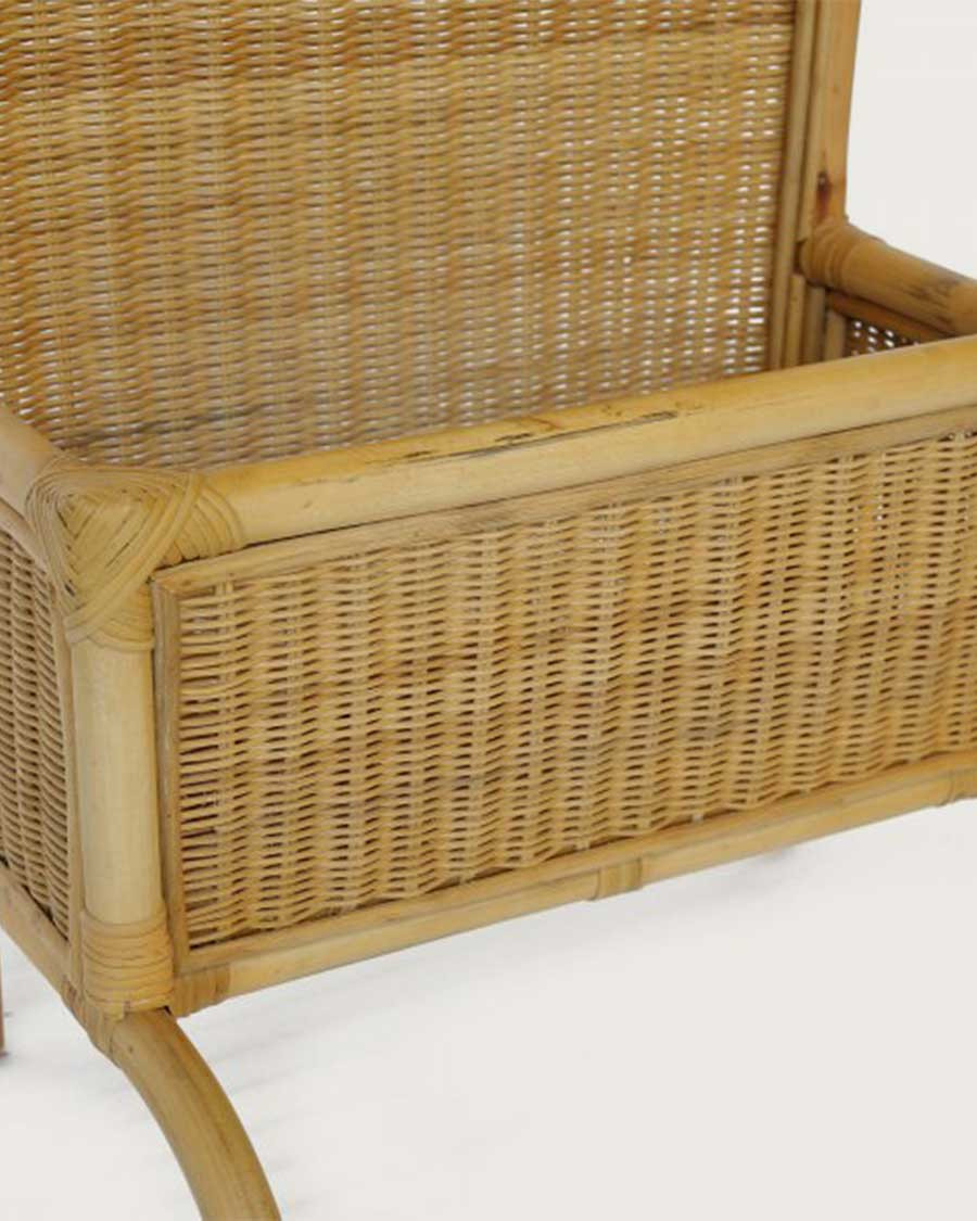 Prima - Miroir vertical en rotin tressé avec panier