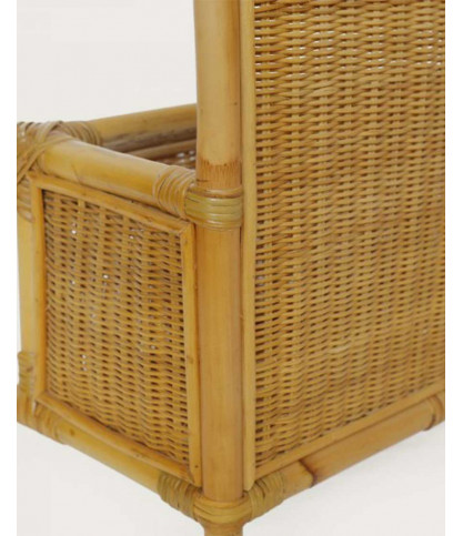 Prima - Miroir vertical en rotin tressé avec panier