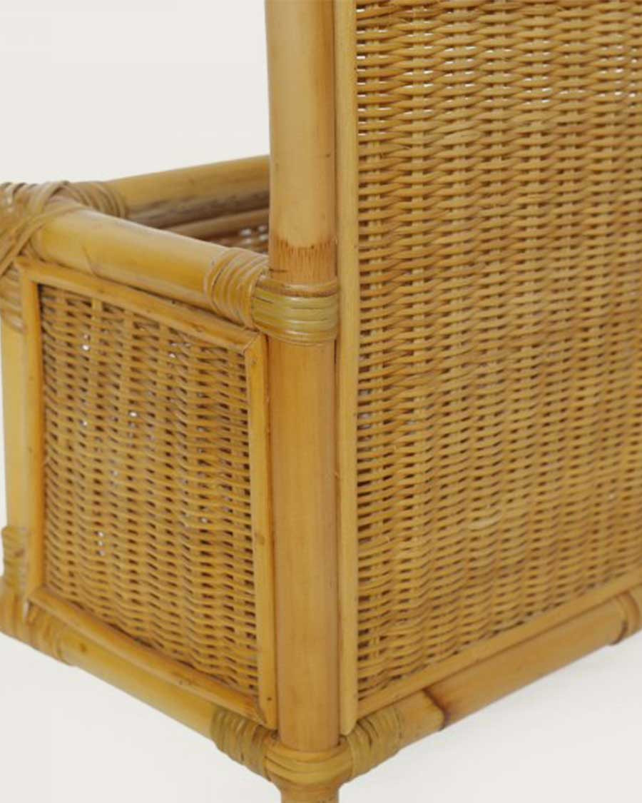 Prima - Miroir vertical en rotin tressé avec panier