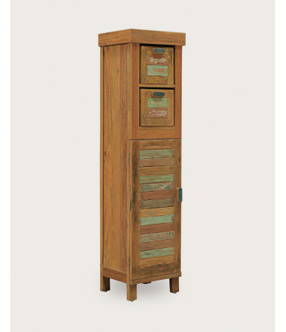 Antik - Petite colonne de salle de bain en teck de bateau recyclé