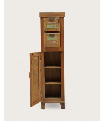 Antik - Petite colonne de salle de bain en teck de bateau recyclé