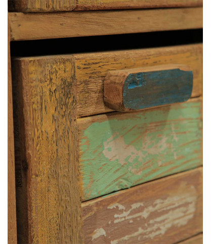 Antik - Petite colonne de salle de bain en teck de bateau recyclé