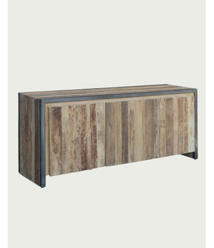 Arche - Buffet industriel en teck recyclé et métal 180 cm