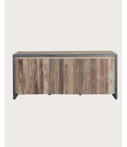 Arche - Buffet industriel en teck recyclé et métal 180 cm