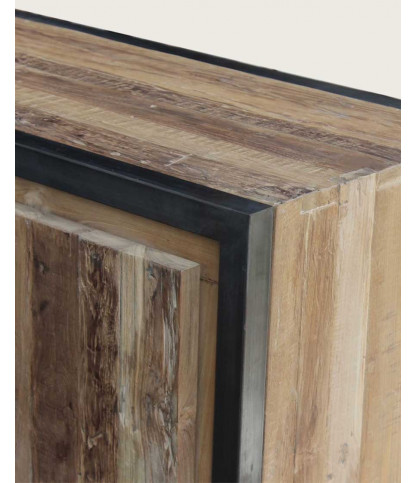 Arche - Buffet industriel en teck recyclé et métal 180 cm