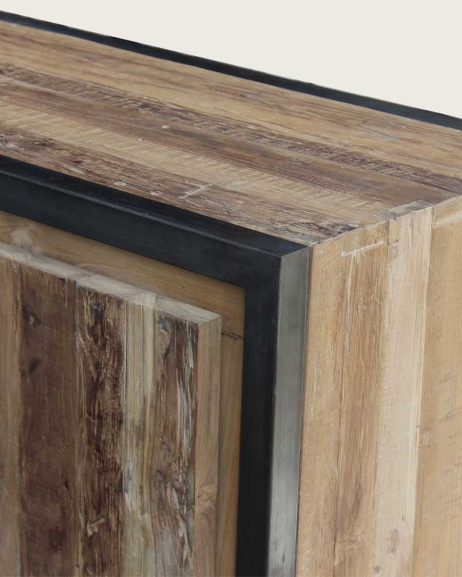 Arche - Buffet industriel en teck recyclé et métal 180 cm