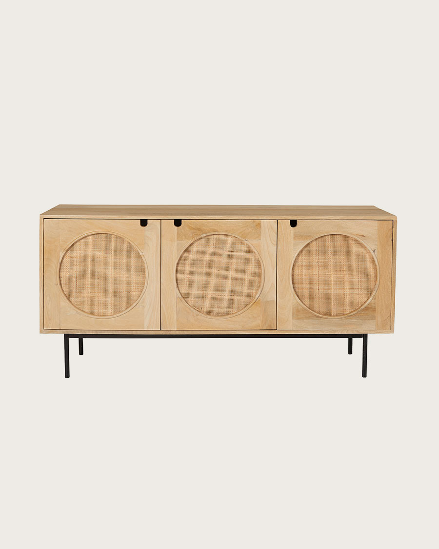 Kali - Buffet en bois et cannage 145 cm