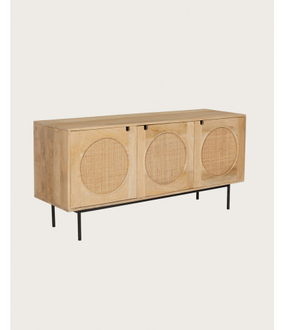Kali - Buffet en bois et cannage 145 cm