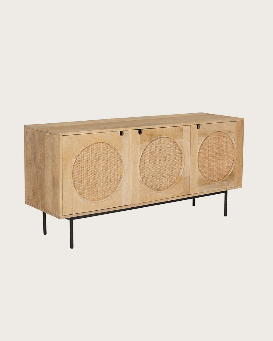 Kali - Buffet en bois et cannage 145 cm