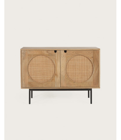 Kali - Petit buffet en bois et cannage 100 cm