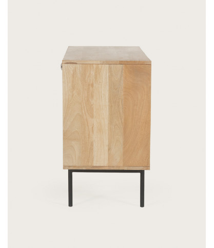 Kali - Petit buffet en bois et cannage 100 cm