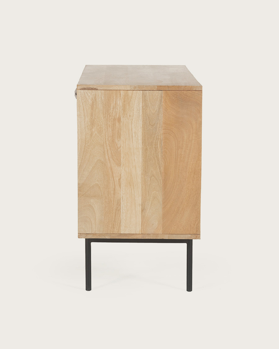 Kali - Petit buffet en bois et cannage 100 cm