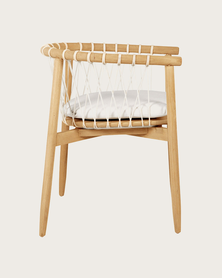 Nala - Chaise en teck massif et cordage blanc