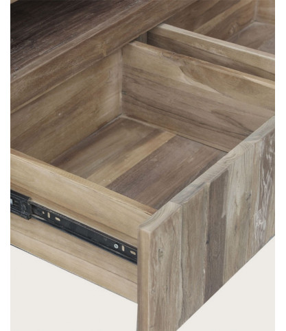 Arche - Meuble TV industriel en teck recyclé et métal noir 150 cm