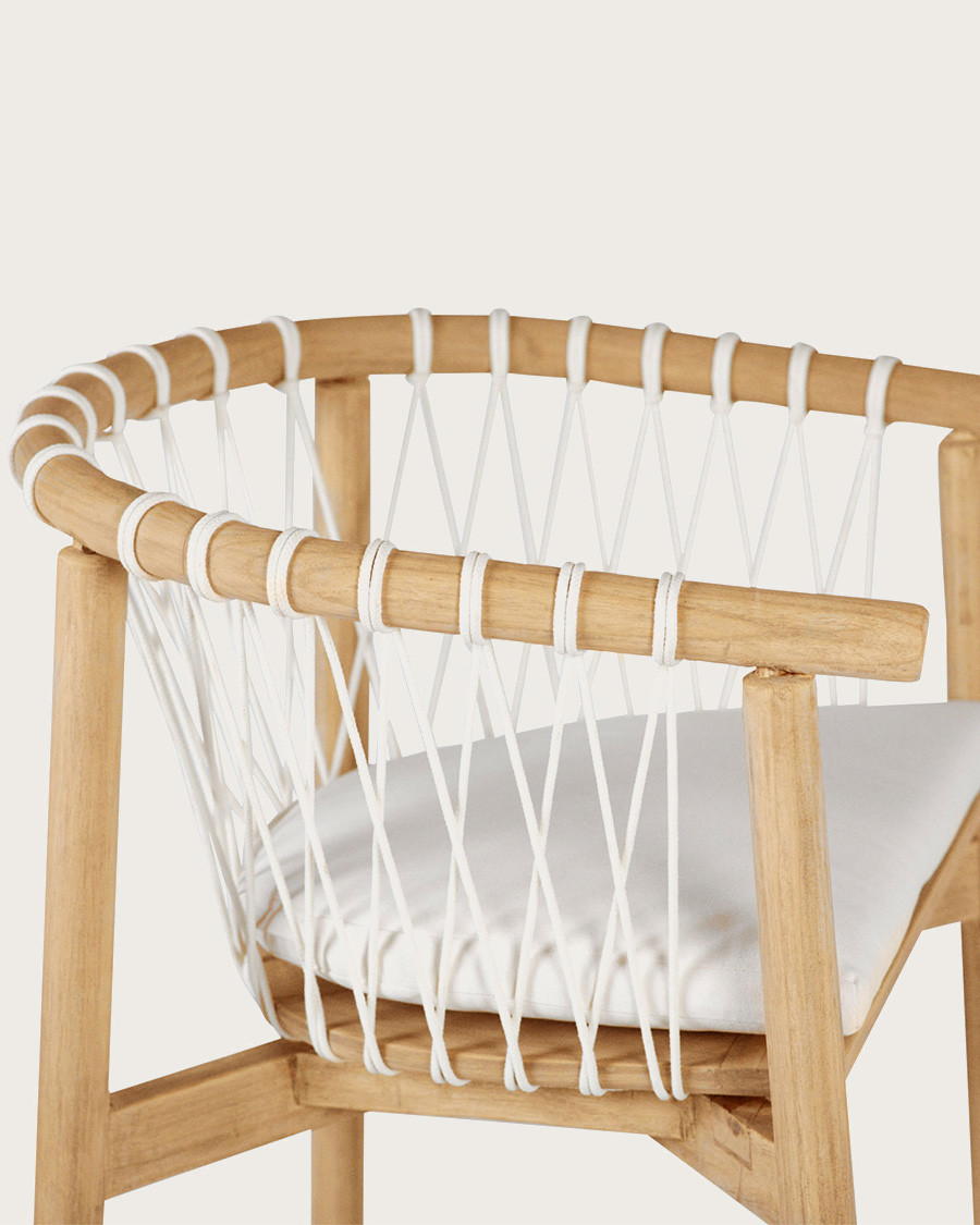 Nala - Chaise en teck massif et cordage blanc