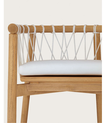 Nala - Chaise en teck massif et cordage blanc
