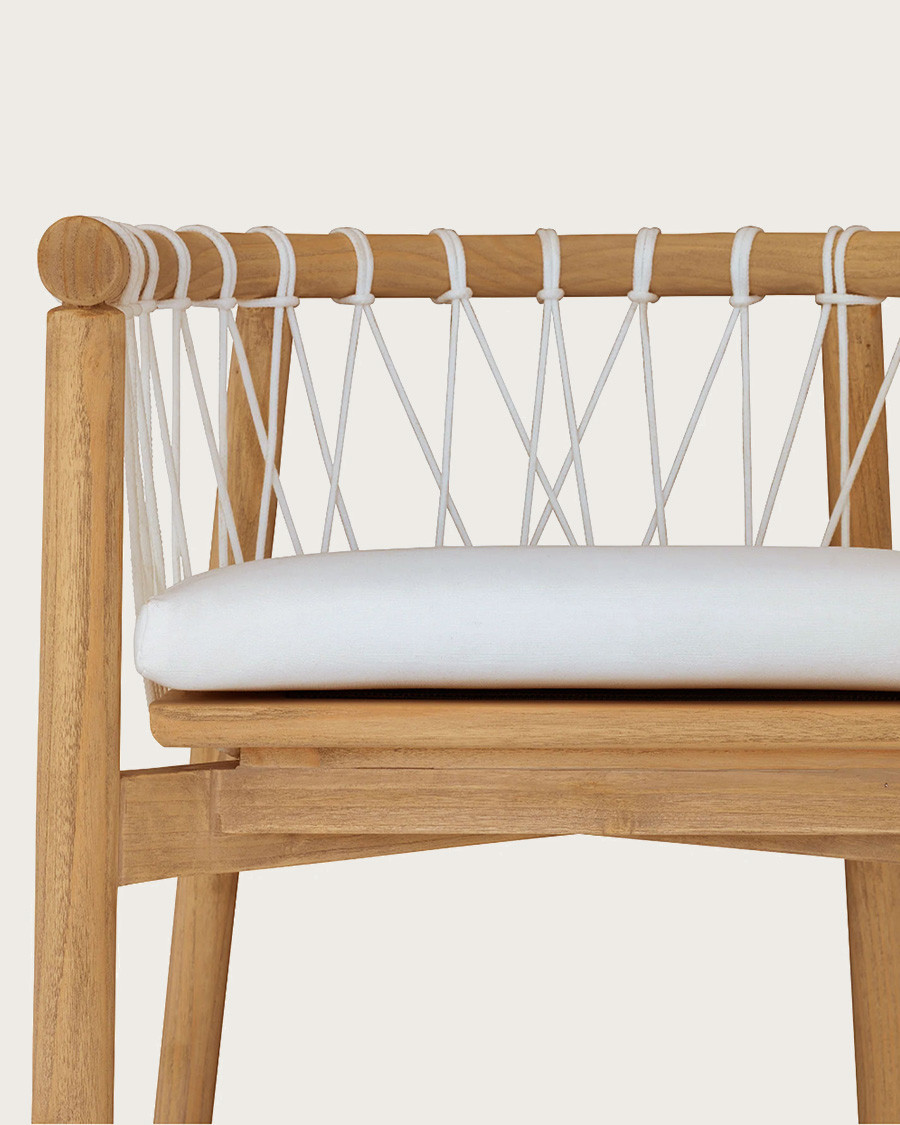 Nala - Chaise en teck massif et cordage blanc