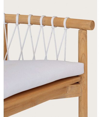Nala - Chaise en teck massif et cordage blanc