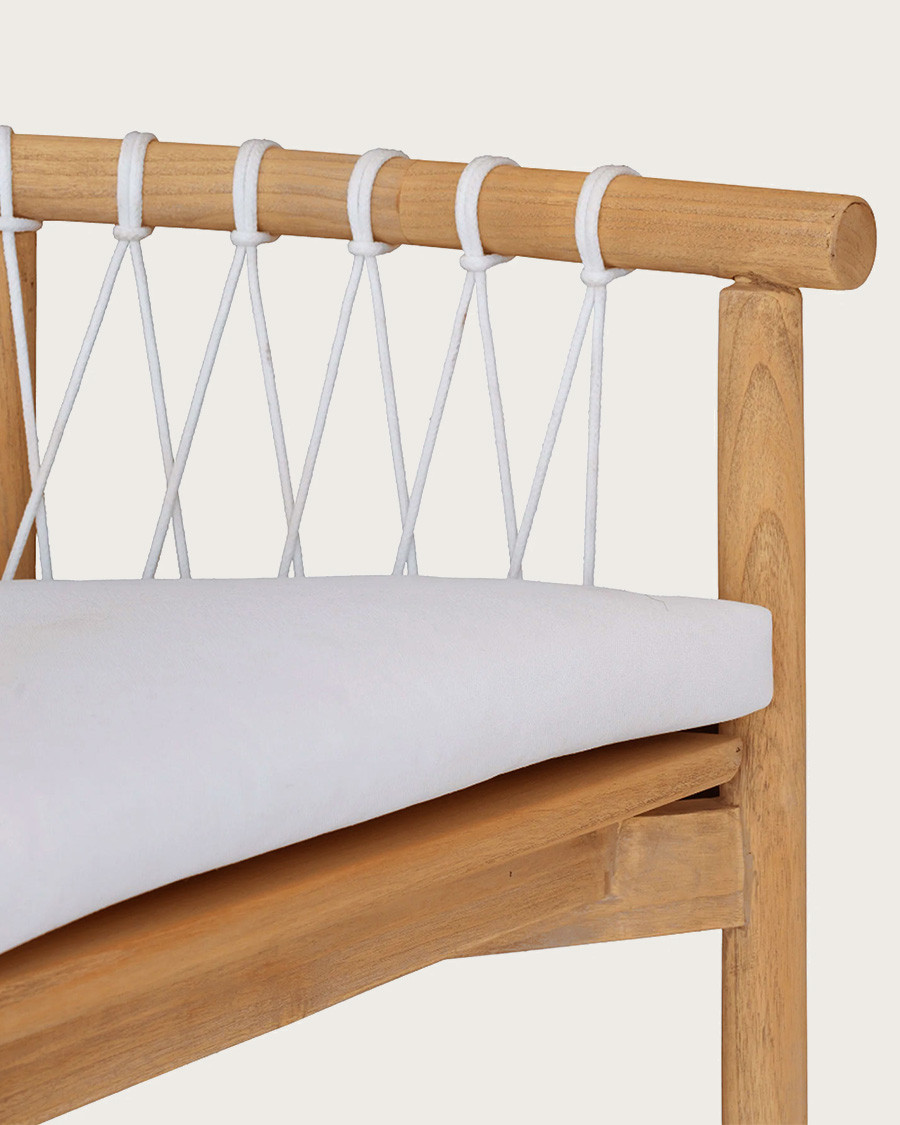 Nala - Chaise en teck massif et cordage blanc